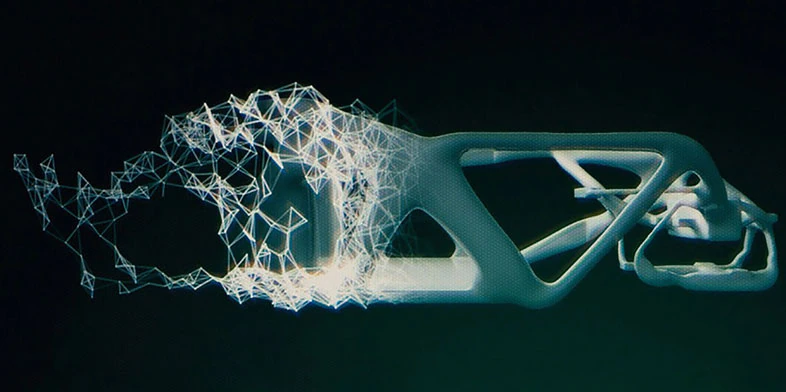 插图显示设计数据点解析为生成式设计结构